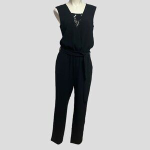 RW & CO Black Sleeveless Jumpsuit